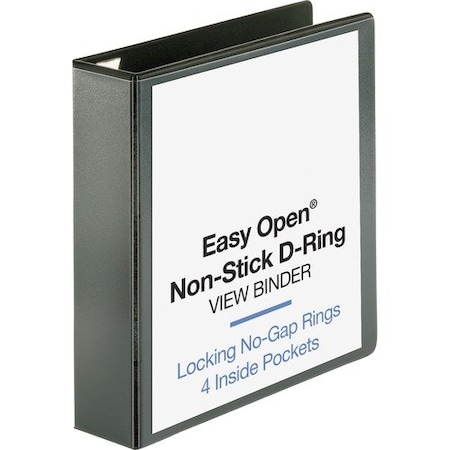 Business Source View Binder, Locking D-Ring, 2in Capacity, Letter, Black BSN26960